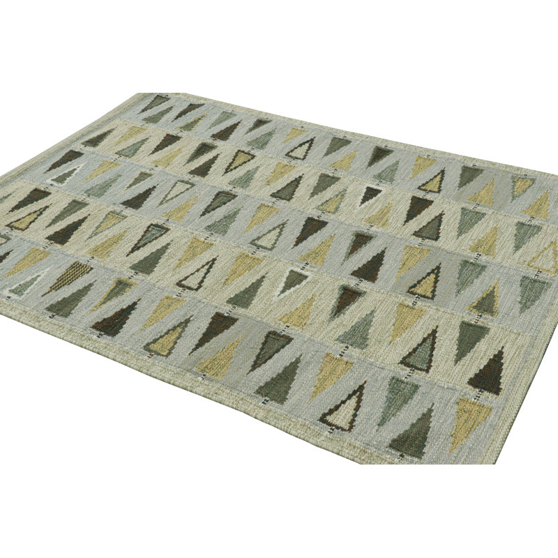 Scandinavian Wool Geometric Area Rug, Rectangle 6' x 9'