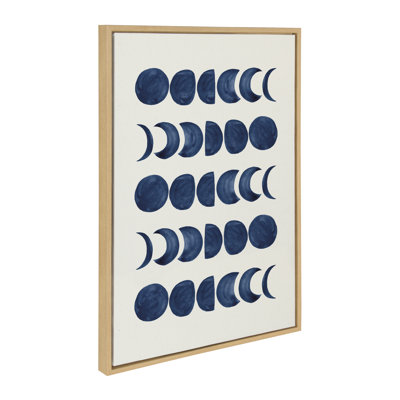 901 Moon Phases by Teju Reval Framed Canvas Wall Art Print