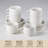 6-Piece Stackable White Ceramic Mug & Saucer Set With Silver Display Rack | 9 Oz Latte Cups, Complete Serving Set For 6-122829690