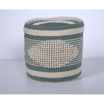Diamond Handcrafted Fabric Cylindrical Pouf, Perfect For Stylish And Comfortable Seating Or Footrest In Any Living Space