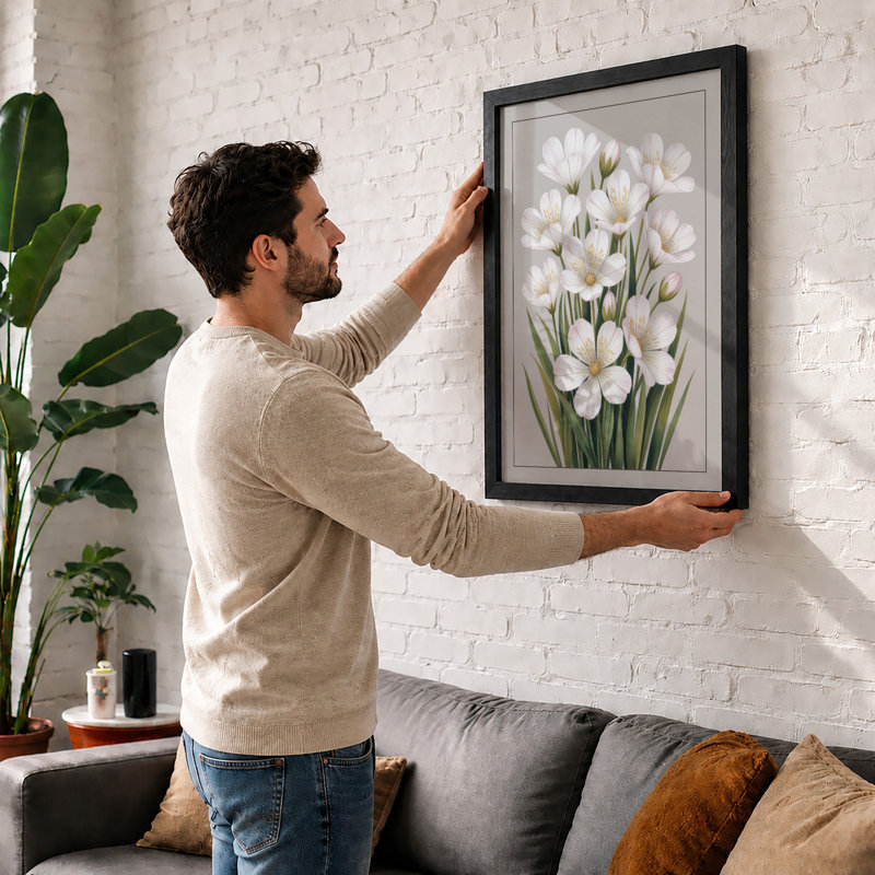 Luminous Study Botanical - Framed Print, Walnut, A3 - 42.0 x 29.7 cm