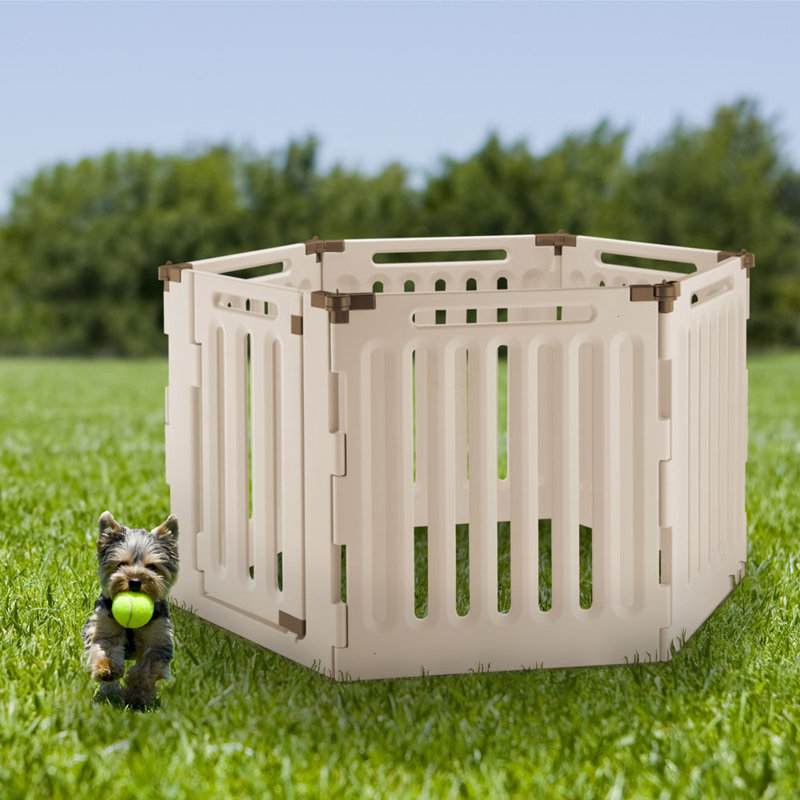 Large Soft Tan Convertible Plastic Pet Playpen