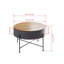 Round Grey Coffee Table With Storage Drawer, Modern Wood Top End Table Sofa Side Table Tea Table With Black Metal Legs For Home Office Waiting Reception Furniture