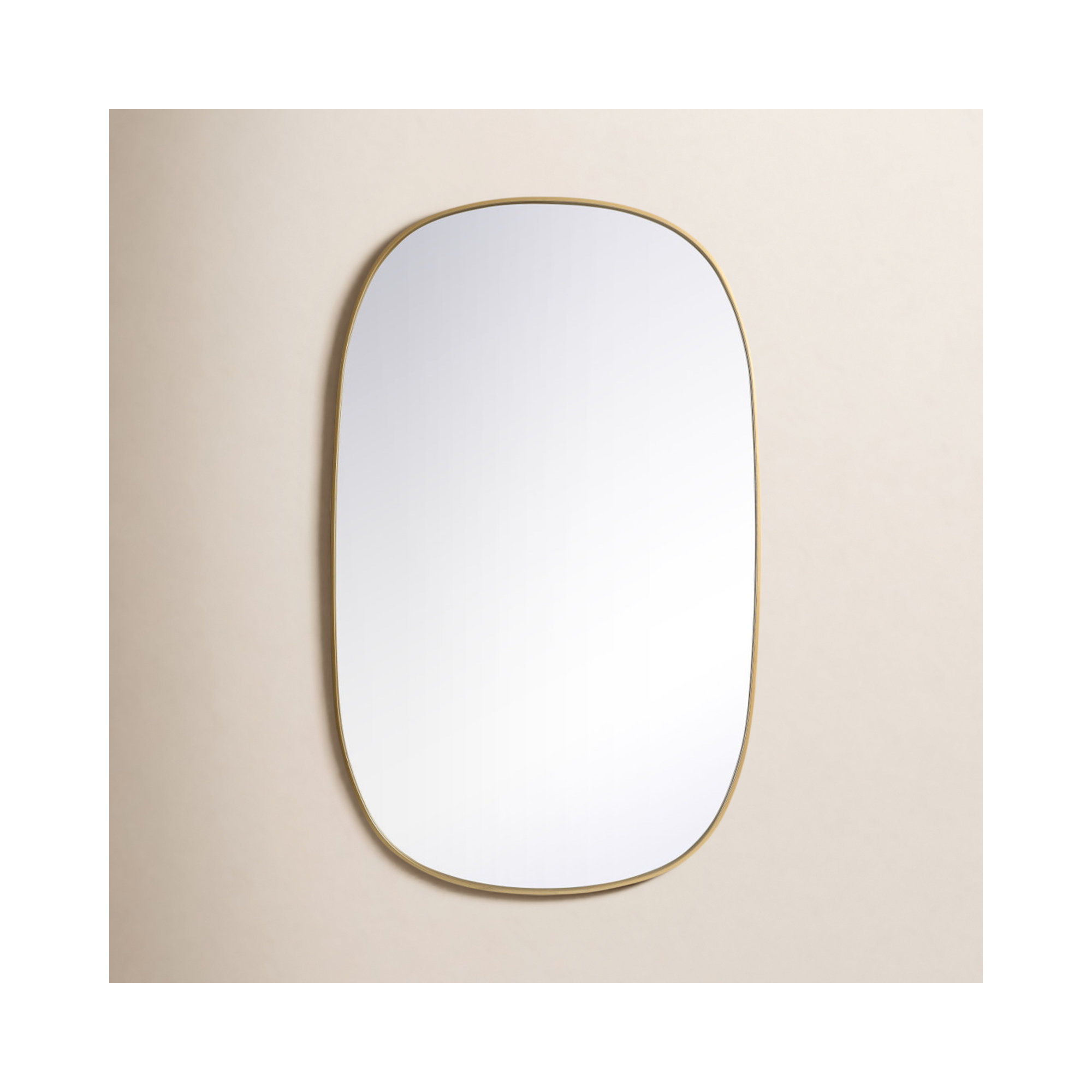 Bertin Metal Oval Wall Mirror, Brass, 48"  x 30" 