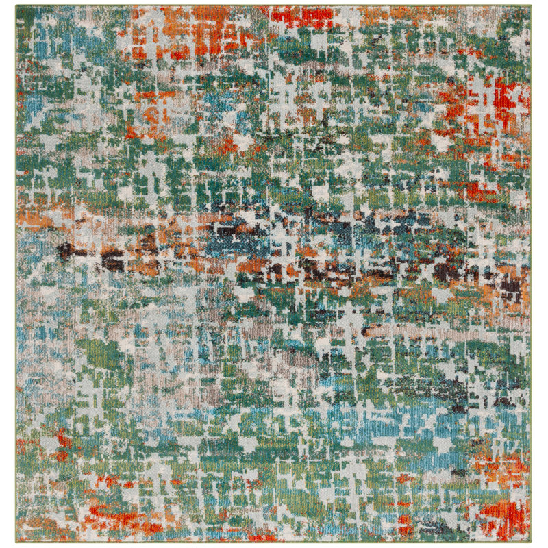 Madison Performance Abstract Rug, Square 6'7"