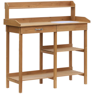 Aided Fir Wood Potting Bench