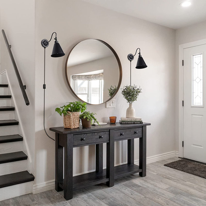 Eniel Steel Plug-in Armed Sconce