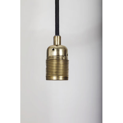 E27 Pendant Brass / Black Cable