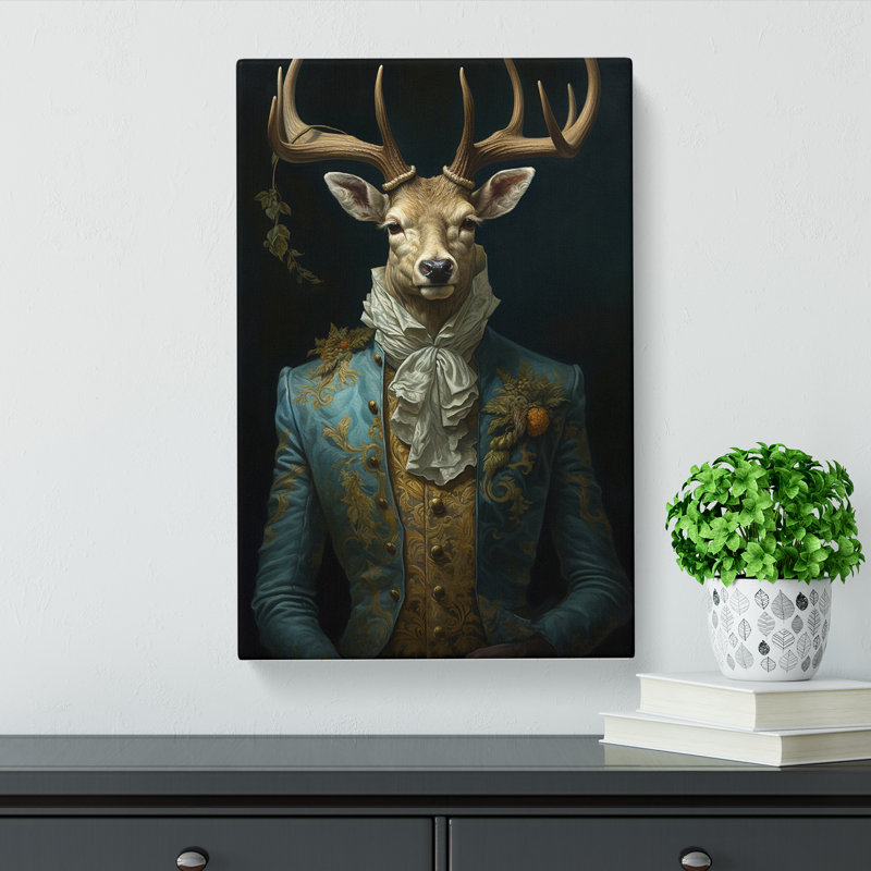 Stag Baroque - No Frame Print, 60cm H x 40cm W x 3cm D