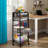 5-Tier Metal Rolling Craft Cart With Lockable Wheels & Adjustable Dividers - Multi-Functional Art Supply Organizer For Painting Studio/Kitchen/Dorm (Grey)