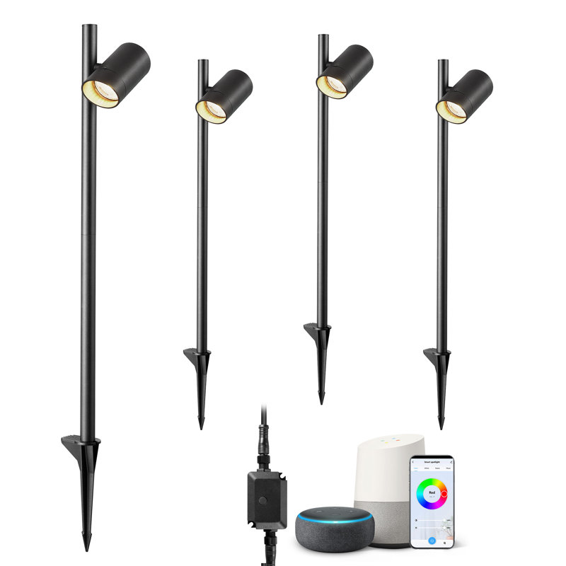 Black Aluminum Low Voltage Plug-in Integrated LED Pathway Light Pack Outdoor Weatherproof