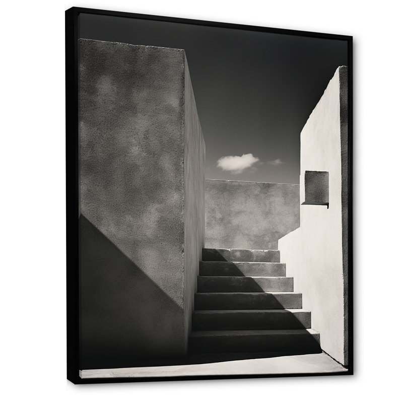 «Pure Serenity Minimalisme Scenery» sur toile imprimée, Cadre flottant noir, H 44 po x l 34 po