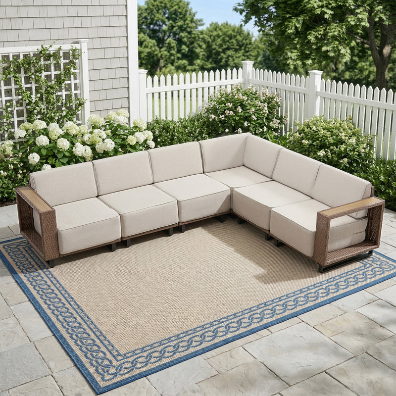 6Pieces Outdoor Modular Sectional Sofa