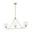 Luminaire suspendu linéaire en verre transparent 3 lumières TriForm