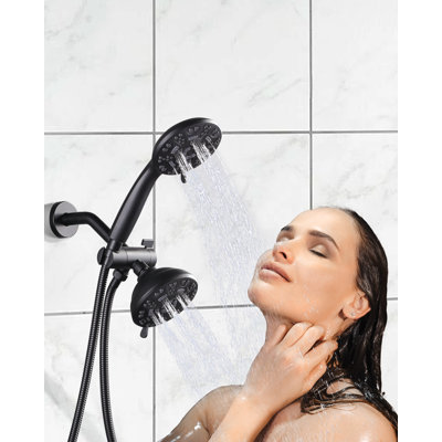 Robinet de baignoire et de douche à poignée simple à 7 jets avec douche à main (valve incluse)