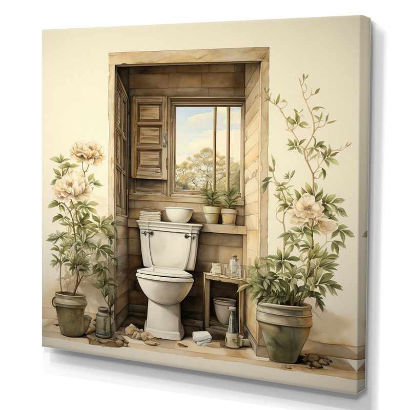 Toilet Serenity Minimalism Art II - Bath & Laundry Canvas Prints, Toile tendue, H 30 po x l 30 po x P 1 po