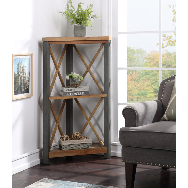Meja 117cm H x 68cm W Steel Corner Bookcase