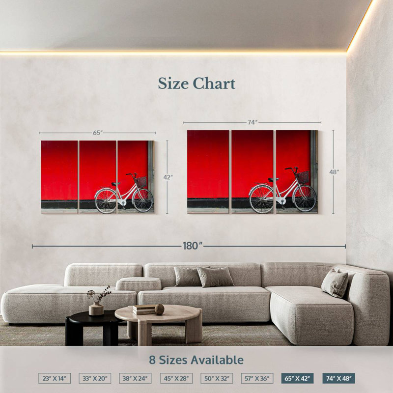 Mehar Parked Silver Bike, 42" H x 65" W