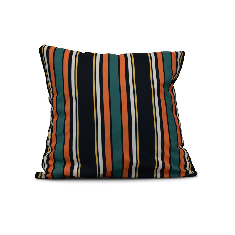  Housse de coussin carré et insert, 26 po x 26 po, Noir/orange