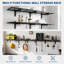 Étagères murales robustes pour garage – Rangement métallique 1x4 pi / 2x4 pi pour l'organisation du garage – Lot de 1/2-634211941