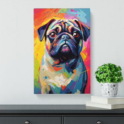 Pug Colour Field - Wrapped Canvas