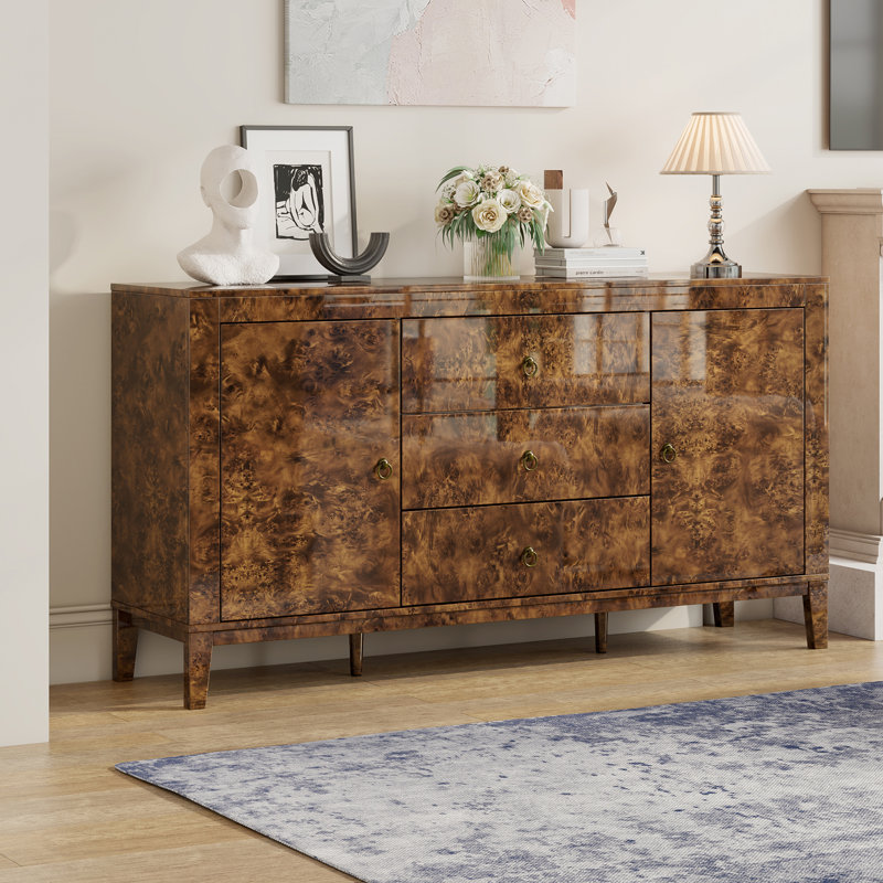 Breakwater Bay Adamarys Burl Wood Sideboard Buffet