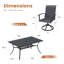 6-Person Rectangular Patio Dining Set With Umbrella & Textilene Swivel Chairs-1713886087