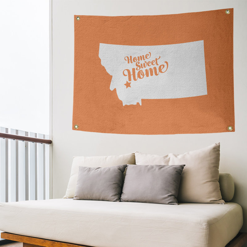 Polyester Tapestry, 50" H x 59" W, Orange