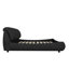 Très grand lit tapissier noir, lit plateforme en bois massif sans sommier-1109583951-1109583945