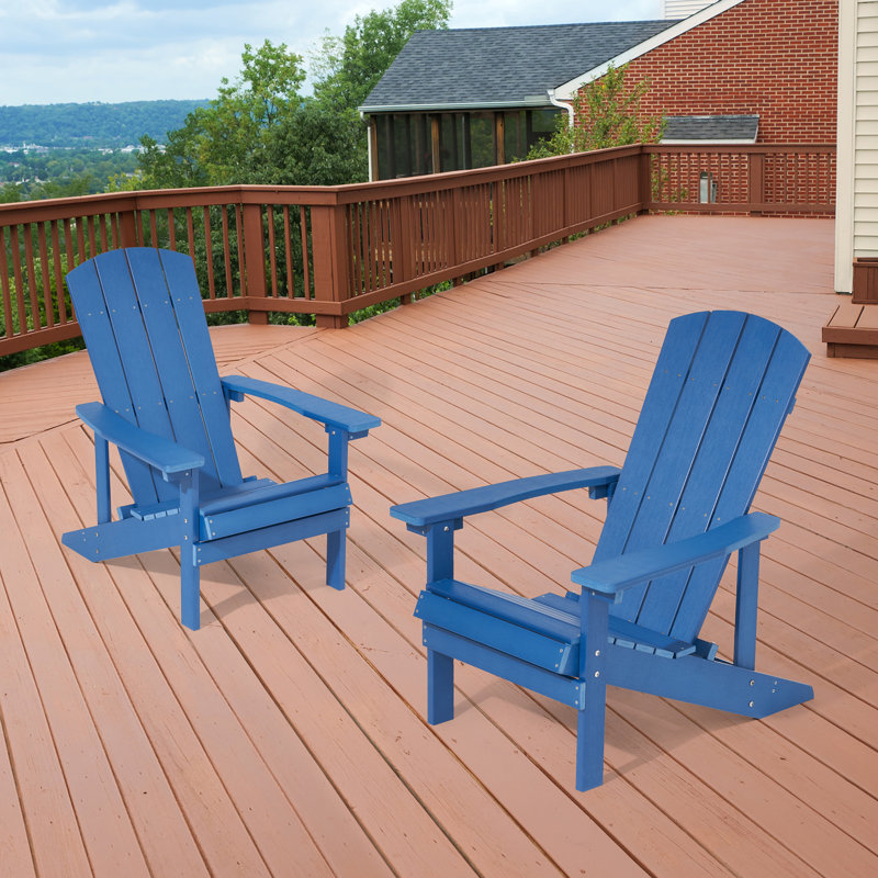 Ensemble de 2 chaises Adirondack en plastique Hachirou, chaise de patio Hachirou toutes saisons avec design ergonomique, chaise de foyer d'extérieur pour terrasse
