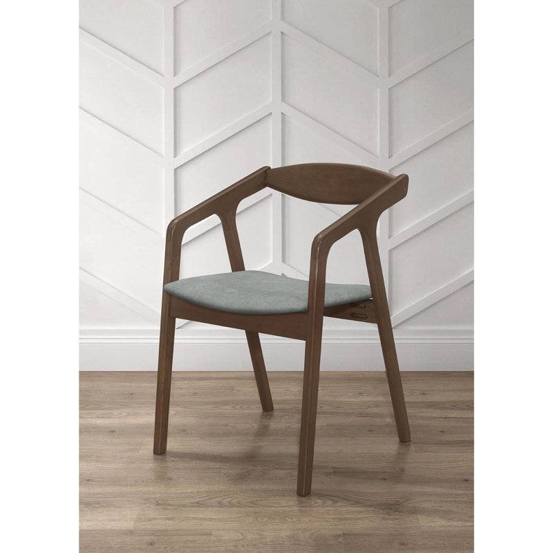 Fauteuil Arbnora, Gris, Noyer