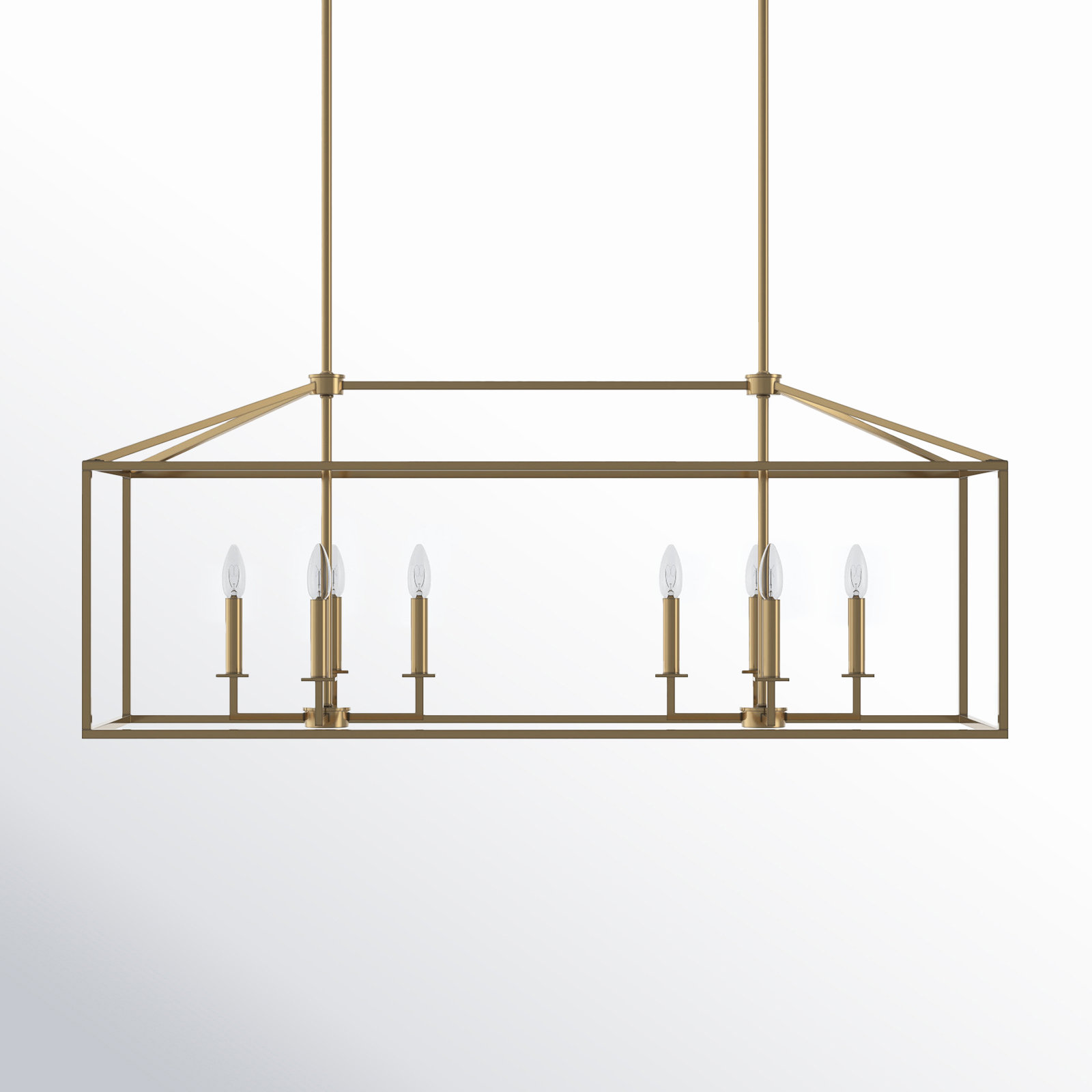 Ellis 8-Light Chandelier, Satin Brass, No