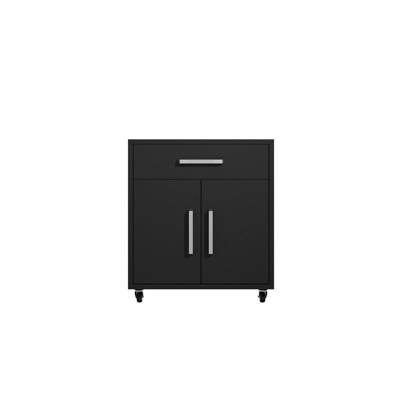 Aseem Single Storage Cabinet ( 34.41'' H x 28.35'' W x 17.72'' D), Black Matte