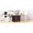 56 Inch Kitchen Island With Rubber Wood Veneer Drop Leaf, Power Outlet, 4 Door Shelves, Embossed Vertical Stripe Rolling Kitchen Cart On 4 Wheels With 6 Deep Drawers For Kitchen, Dining Room-500991511