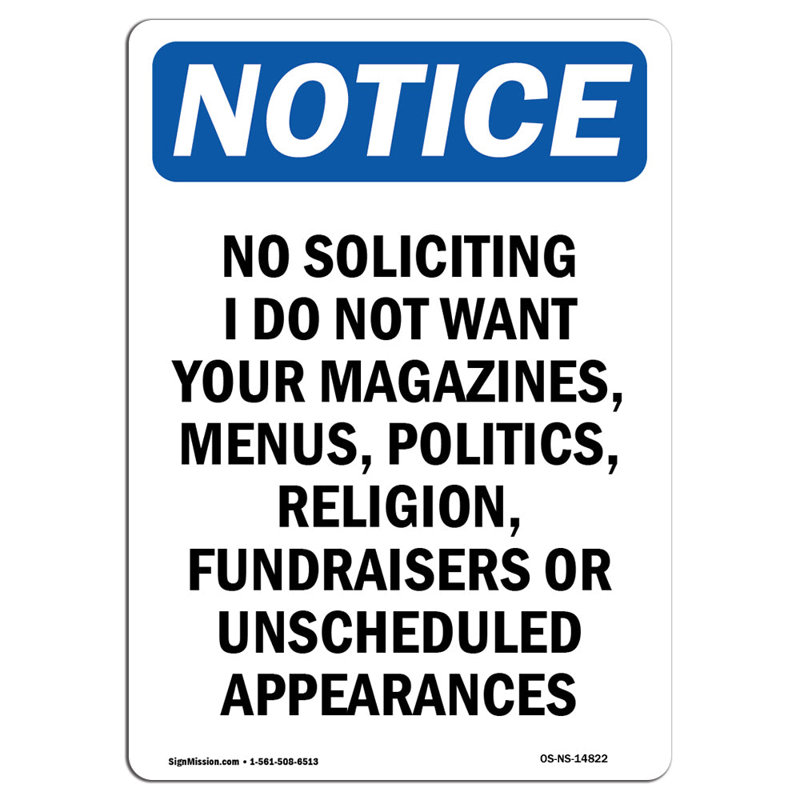 No Soliciting Sign