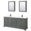 Meuble-lavabo double autoportant Deborah avec plateau en quartz-98162832-98162833-98207774