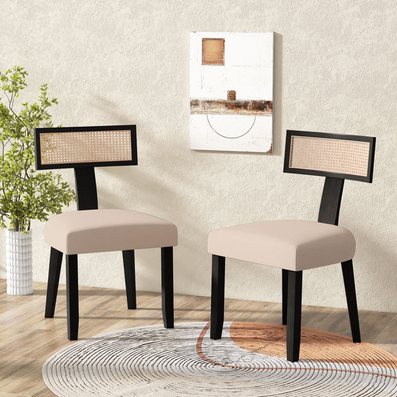 Linen Upholstered Side Chair in White
