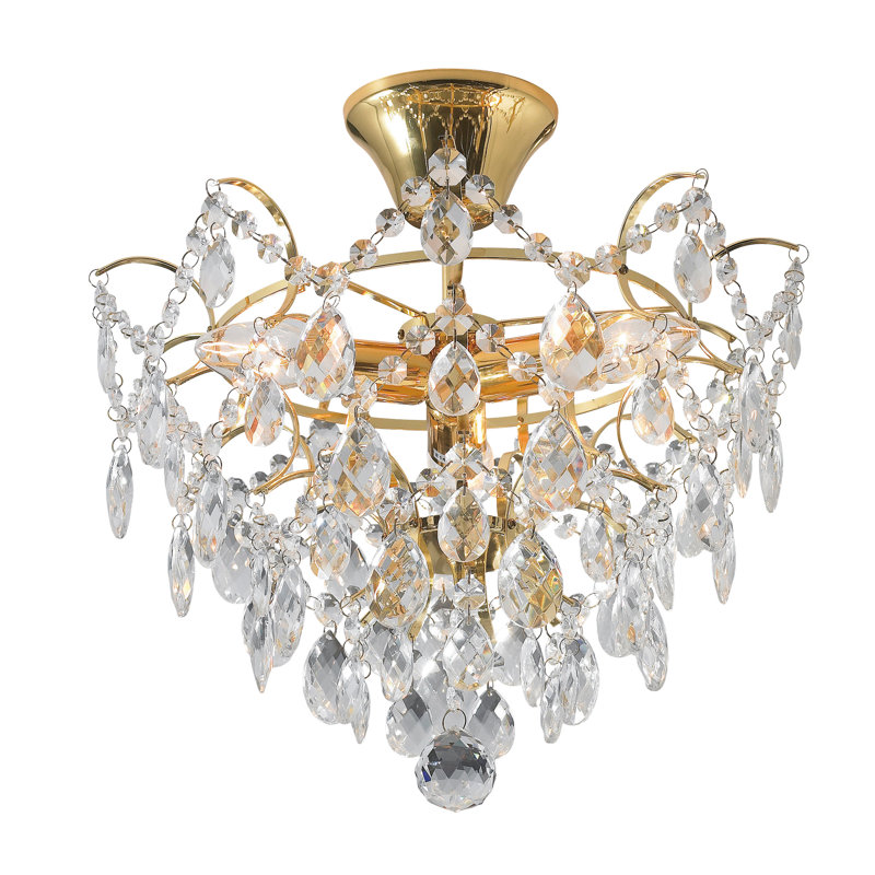 Rodrigues Semi Flush Mount, Gold