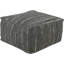 Repose-pieds carré rayé en cuir véritable de 24 po de largeur Carden-33302734
