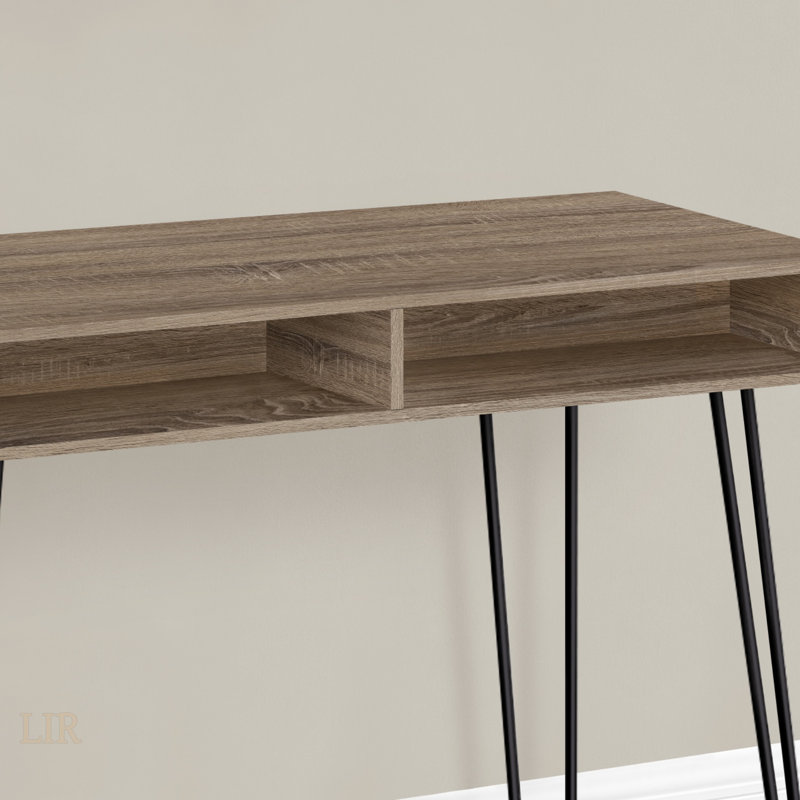 Bureau d'ordinateur contemporain avec tiroirs de rangement, configuration réglable pour le bureau personnel et un ordinateur portable, cadre en métal noir