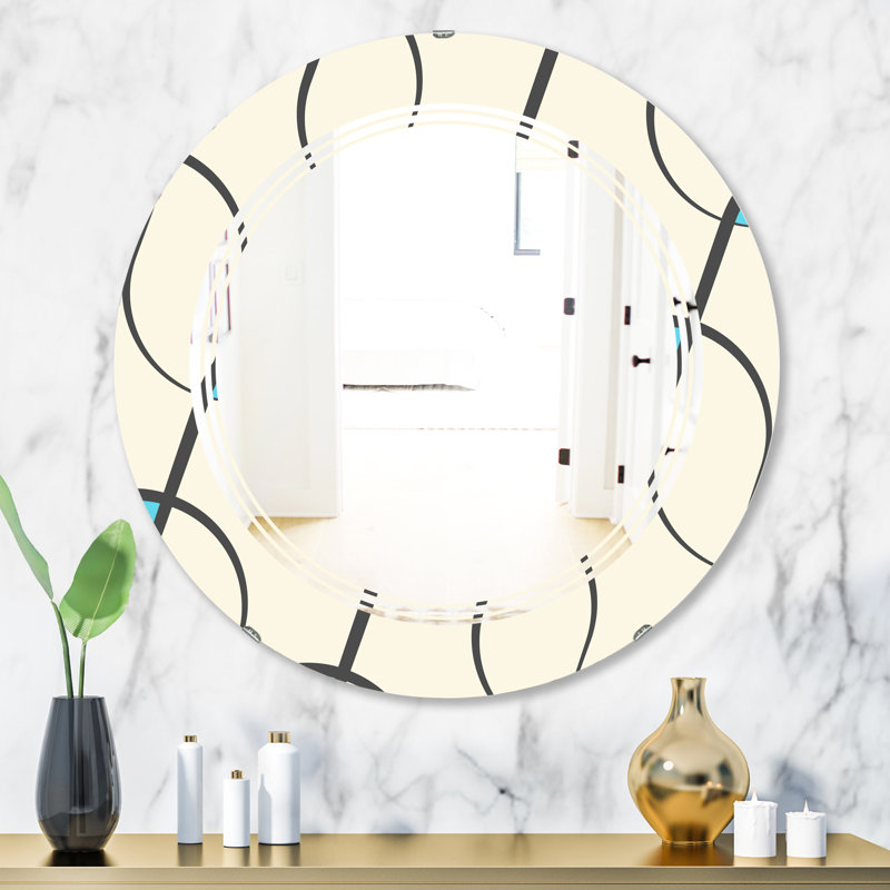 Miroir mural sans cadre moderne à motif abstrait triple c, 31,5 po x 31,5 po