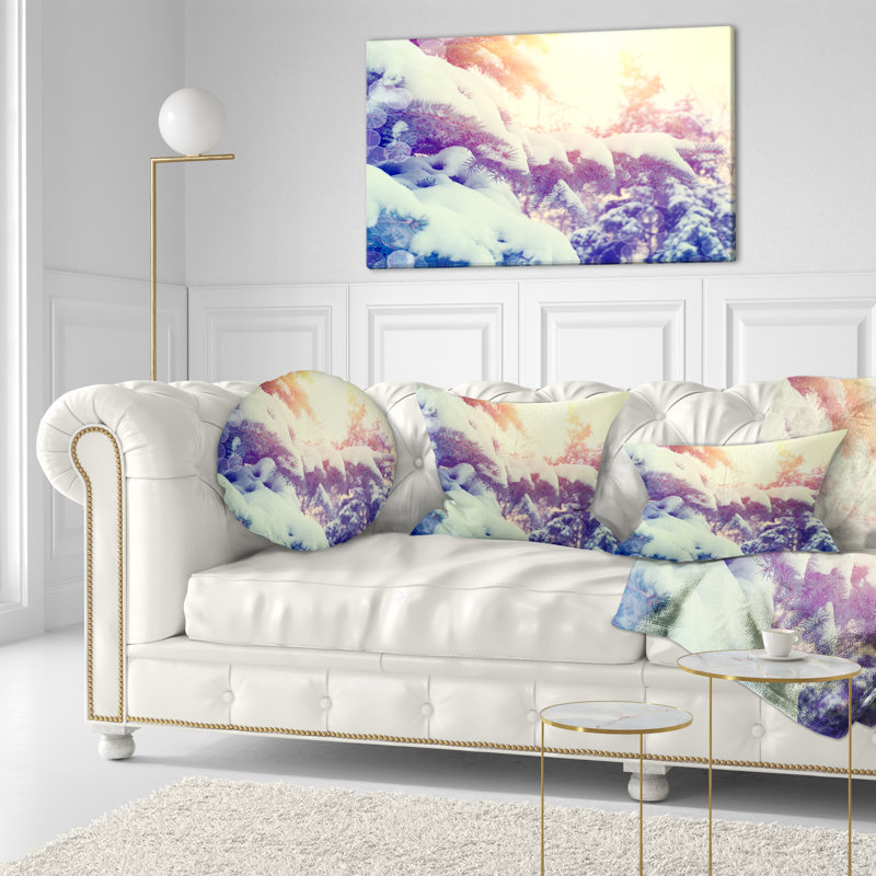 Coussin Winter Winter Trees in Mountains - Landscape