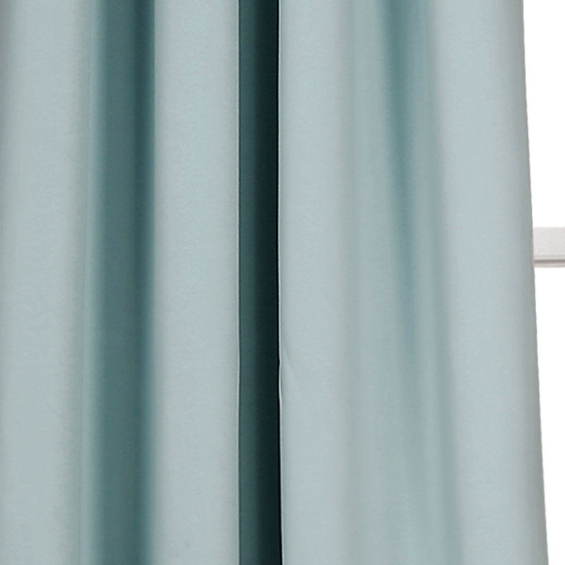 Blue Polyester Blackout Grommet Window Curtain Panels, 52" x 108"