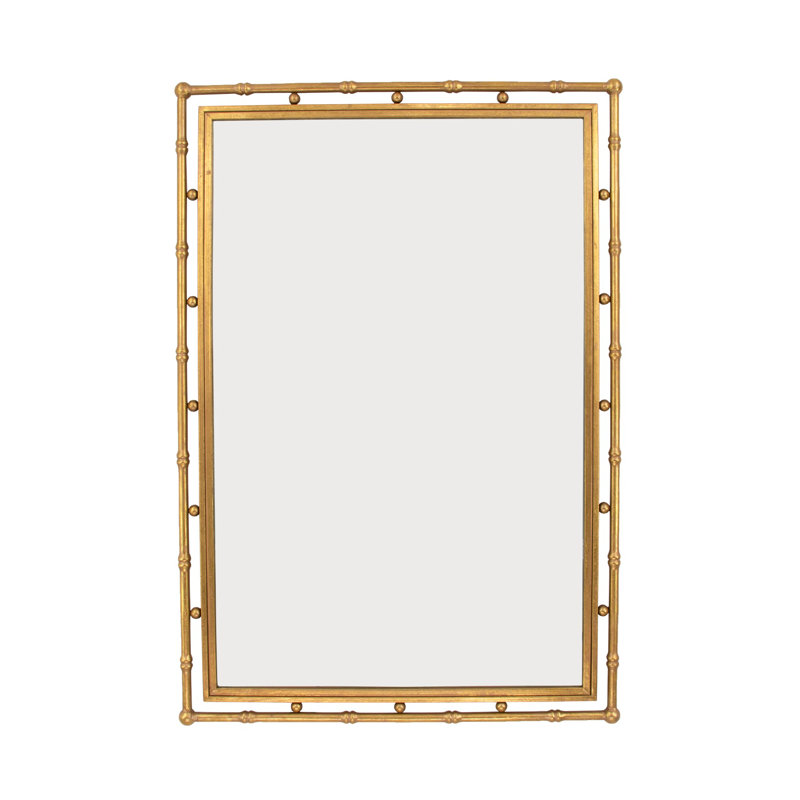 Jamison Flat Metal Wall Mirror, Gold