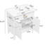 Meuble-lavabo blanc 31 po avec lavabo, fonctionnalité de fermeture en douceur, tablette réglable, conception incurvée, pieds en bois d'hévéa, poignées dorées mates, portes d'armoire compactes, tablettes intérieures,-1204839058