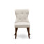 5 Piece Dining Set Includes a Rectangle Dining Room Table with Butterfly Leaf and 4 Doeskin Linen Fabric Upholstered Chairs, Mahogany-1717555054-1717555055-1717555052