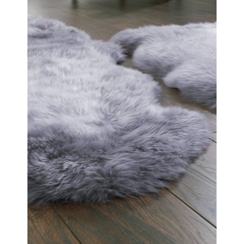 Miah Solid Colour Sheepskin Shag Area Rug, Novelty 75 x 175cm
