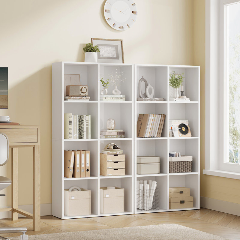 Open Storage Shelf, Versatile Bookcase, 51" H x 25.8" W x 9.4" D, White