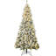 Décoration de Noël d'arbre de Noël artificielle haute 7,5 pi avec 1188 branches floquées par la neige, 500 lumières DEL blanc chaud, ouverture automatique