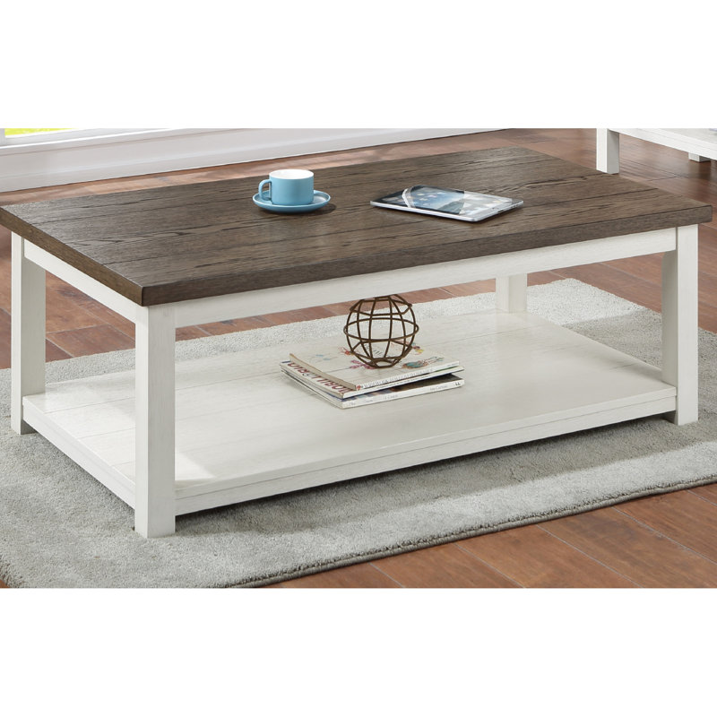 Table basse contemporaine contemporaine brun et blanc avec, pour salon et table